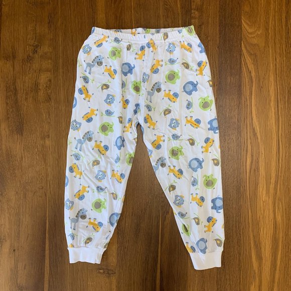 LITTLE BOBDOG Unisex Bamboo Pajamas M 3-4 3T 4T Toddler Animals Elephants PJs - Picture 4 of 7